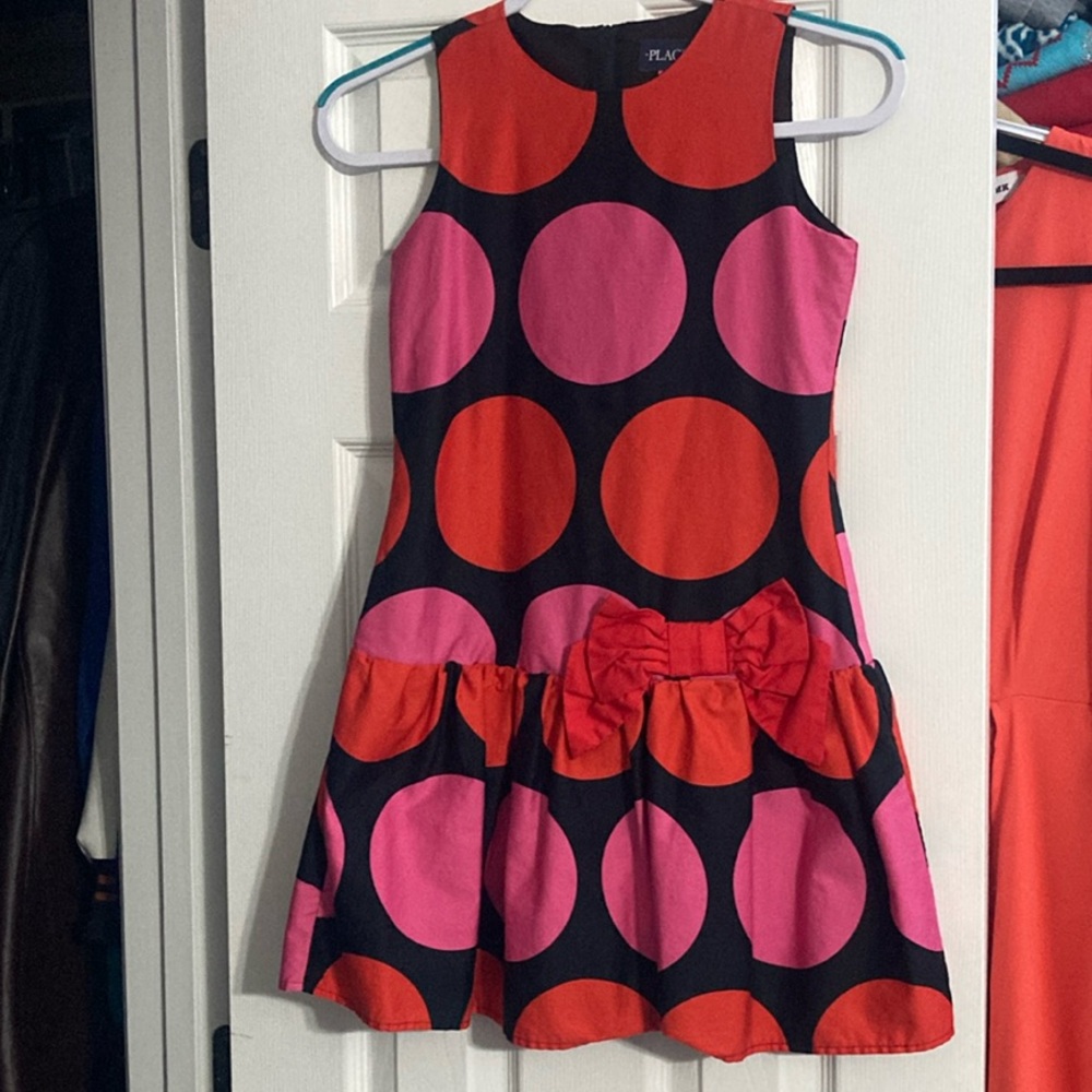 The Children's Place Red & Pink Drop Waist Dress -Sleeveless Crew Neck size 12